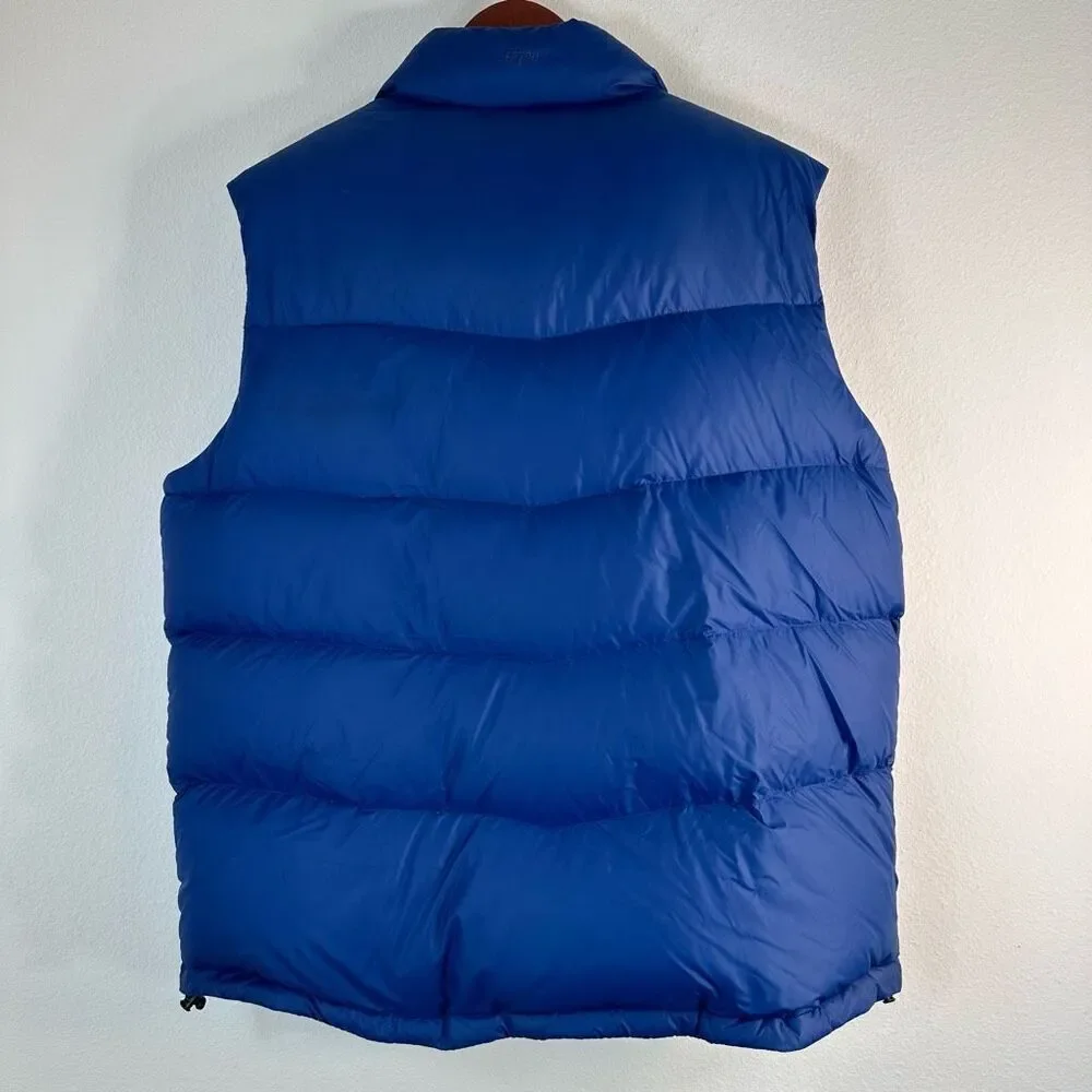 Eddie‎ Bauer Goose Down Blue Puffer Vest Mens XL Nylon Shell EB700 Fill Gropcore